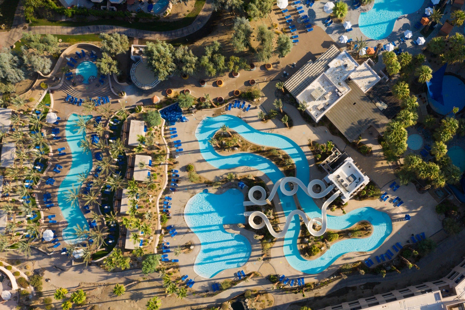 Lazy river and pool at outdoor water park