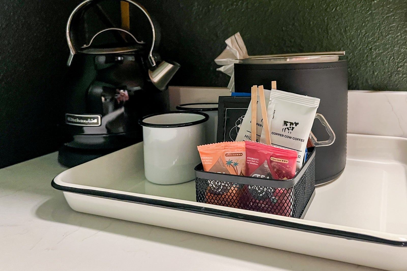 Tea and coffee in hotel room