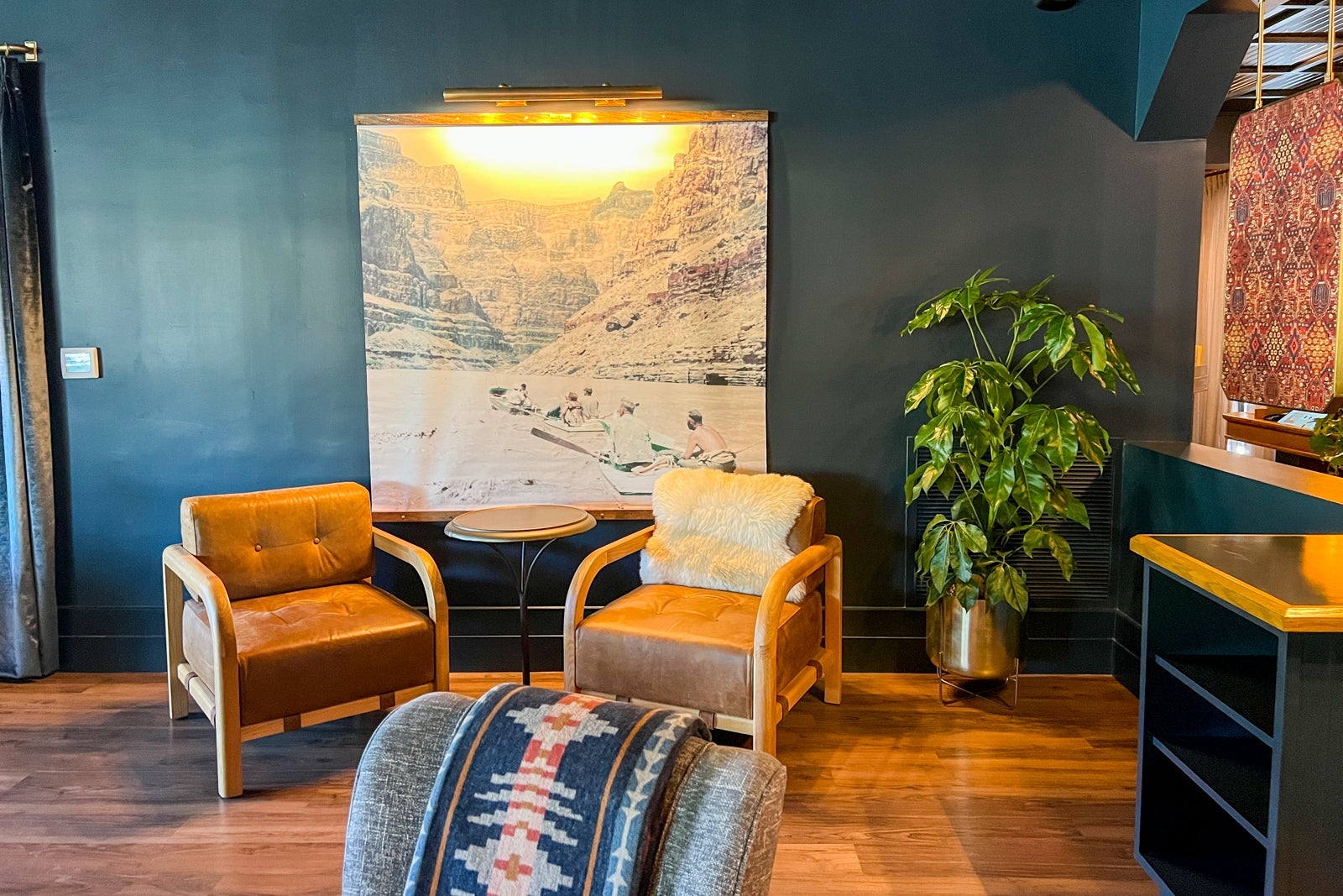 Seating area in hotel lobby