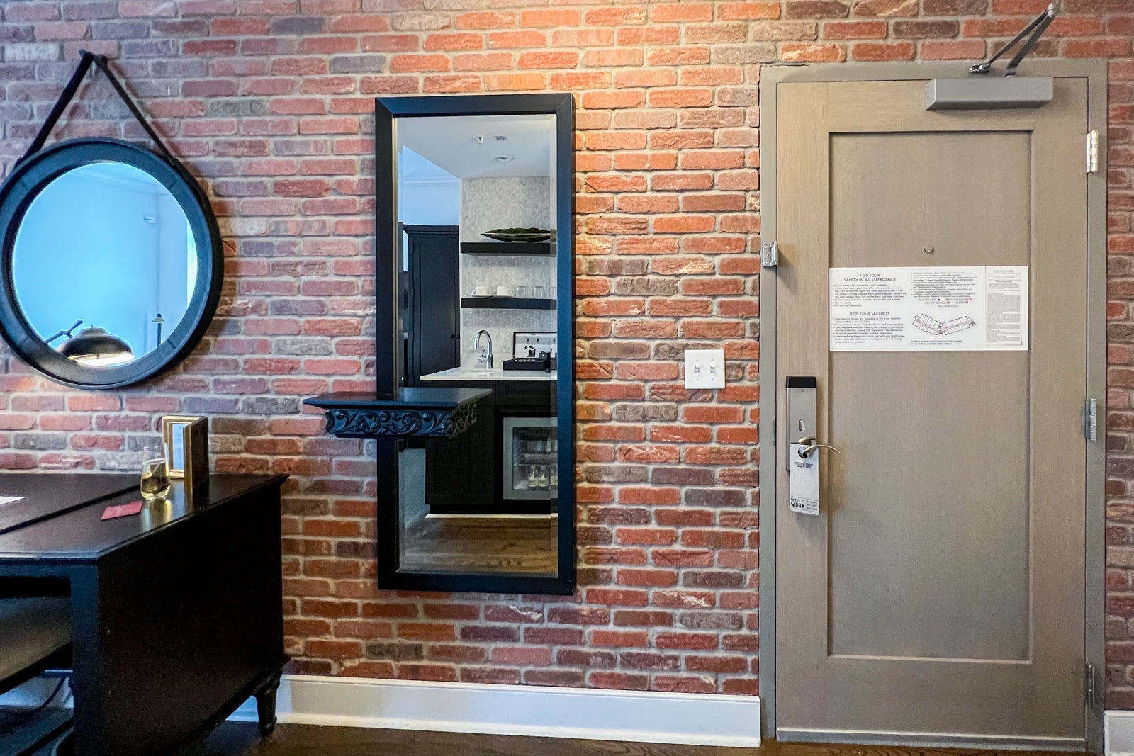 mirror and door to room