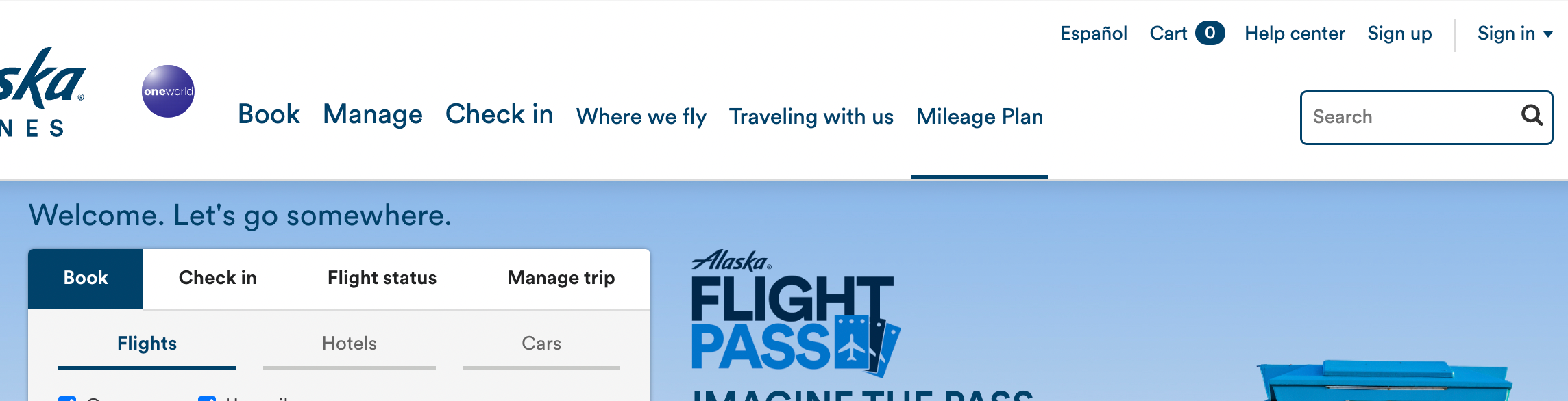 Alaska Airlines sign up