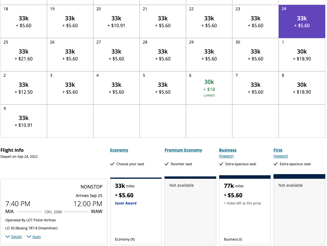 Award space on United's website