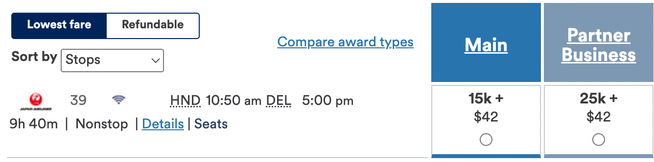 Booking a flight from HND to DEL