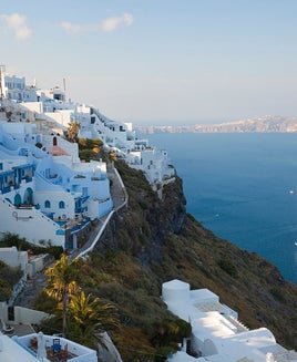 Cruise ship off Fira, Santorini.