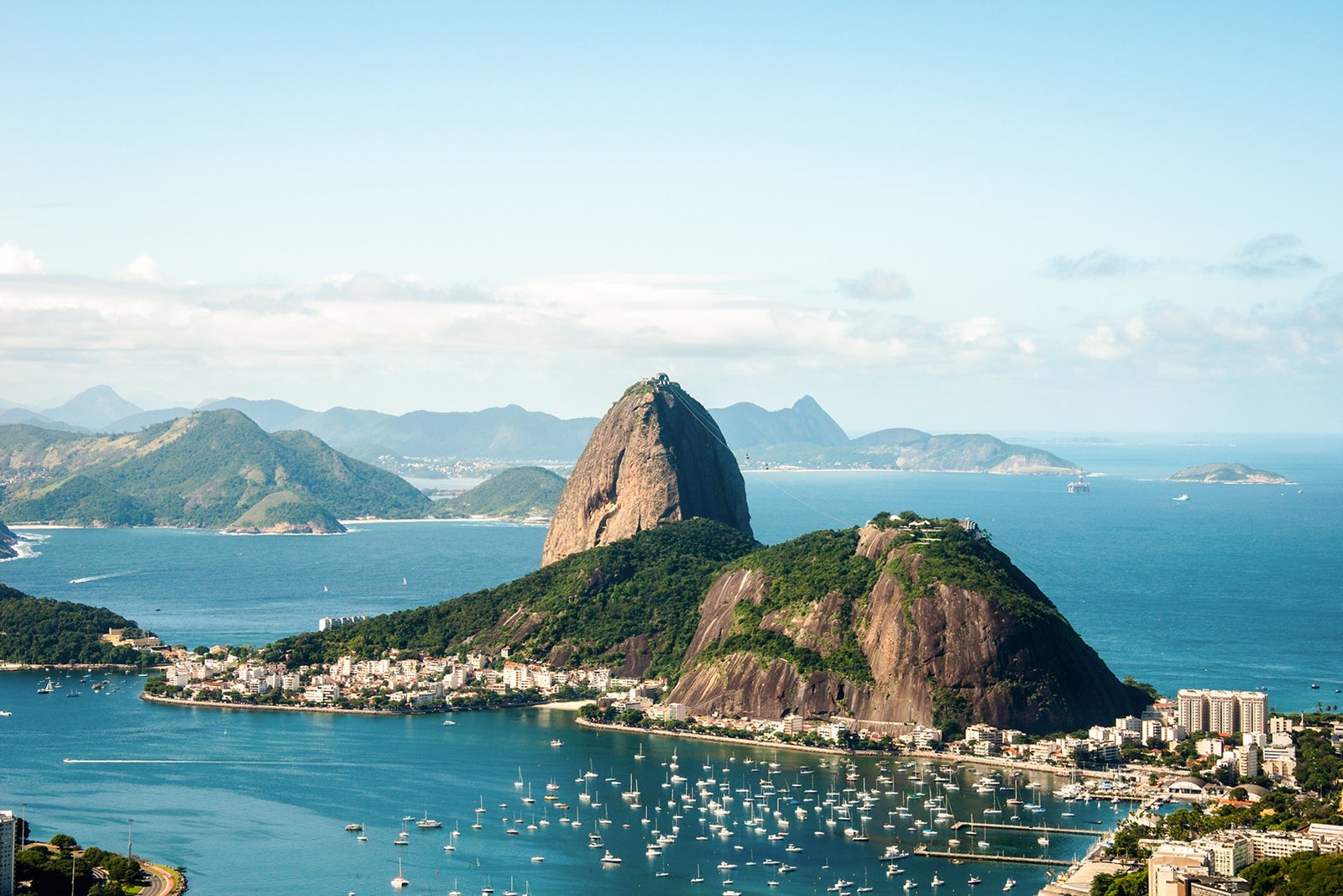 View of Rio de Janeiro with Sugarloaf Mountain in the distance