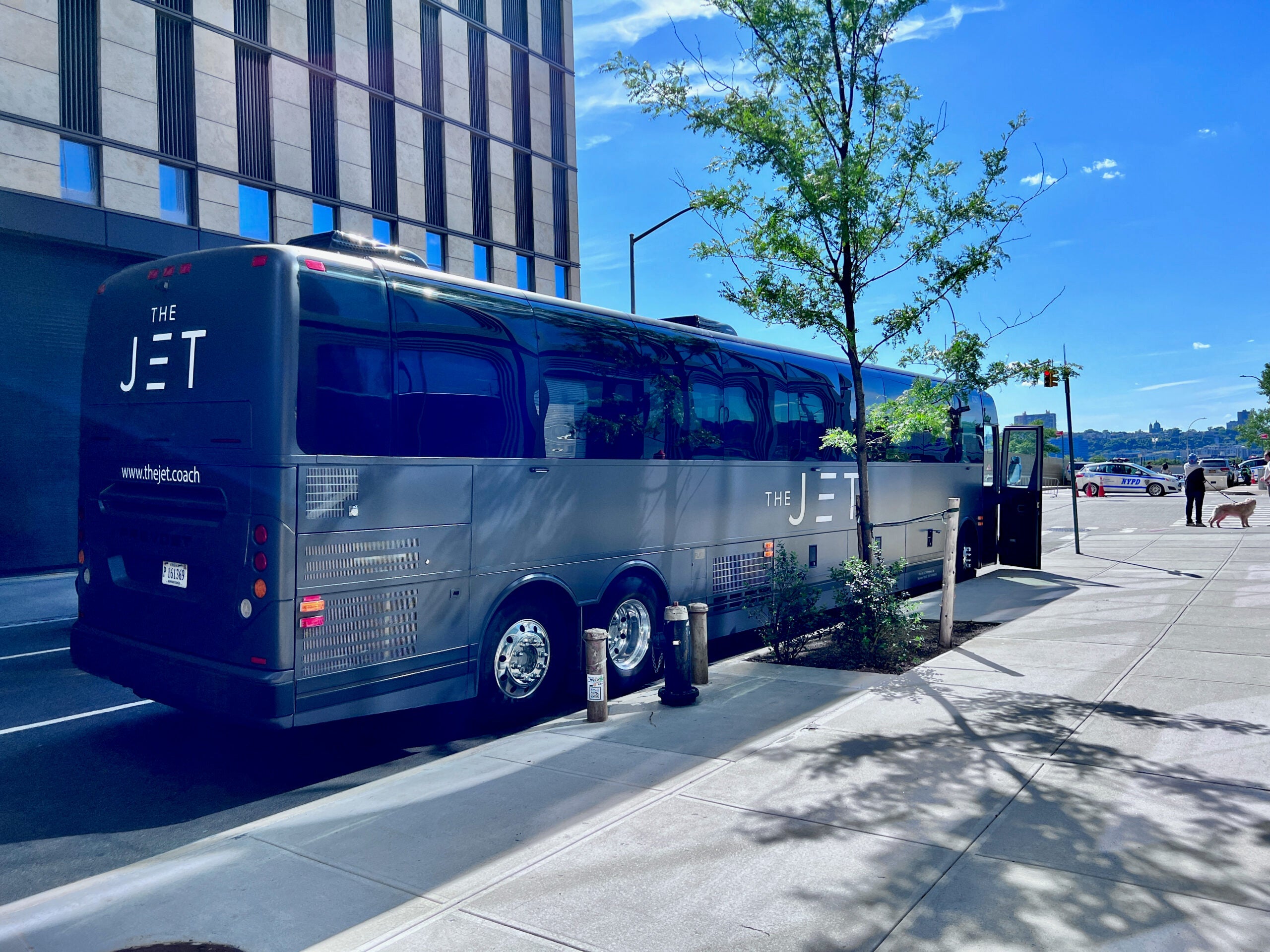 The rear of The Jet bus