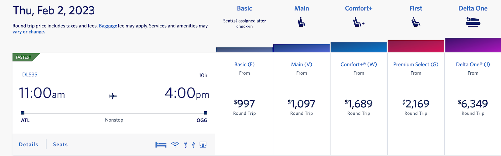 delta booking screenshot