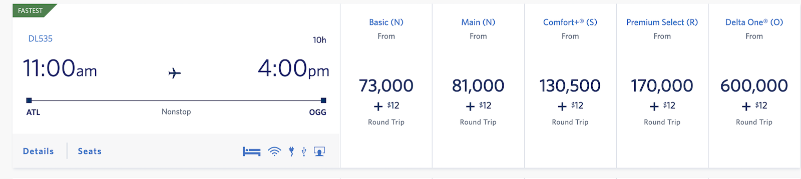 delta booking screenshot