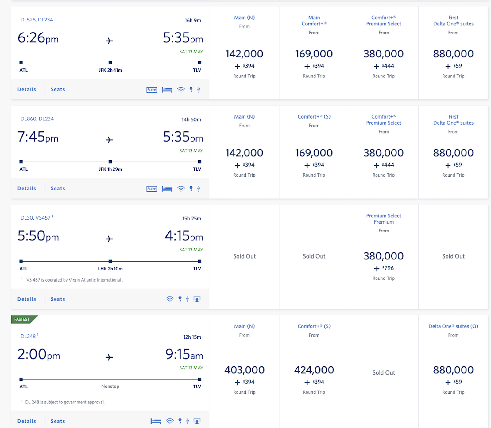 delta booking screenshot