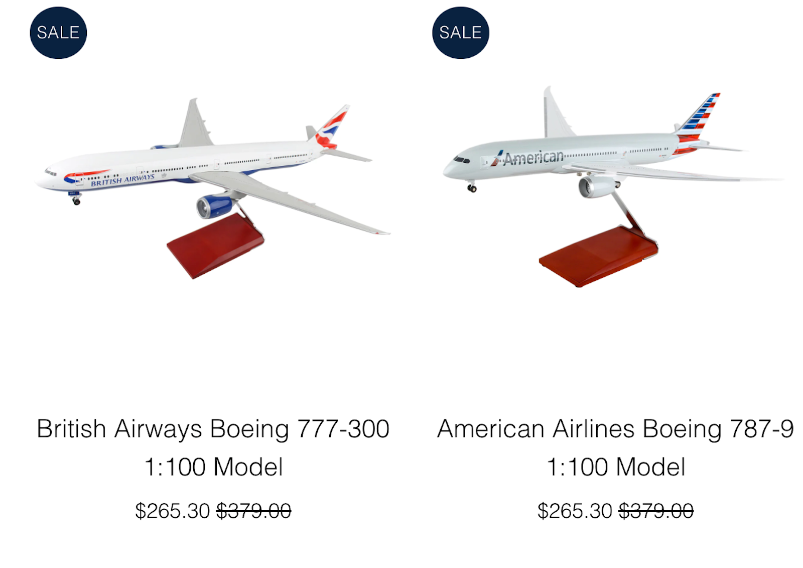 boeing store sale on model planes