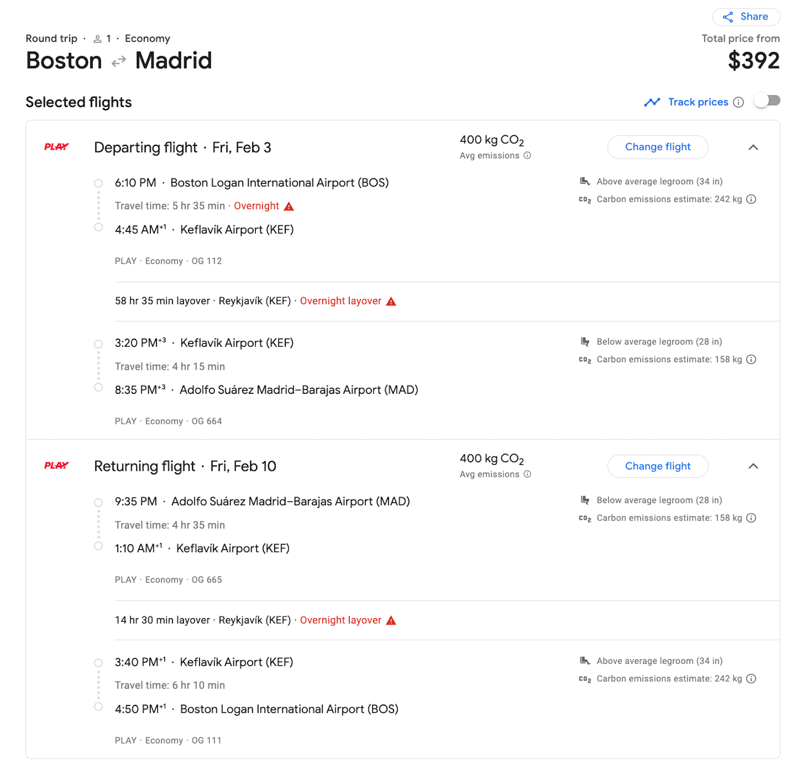 play booking screenshot