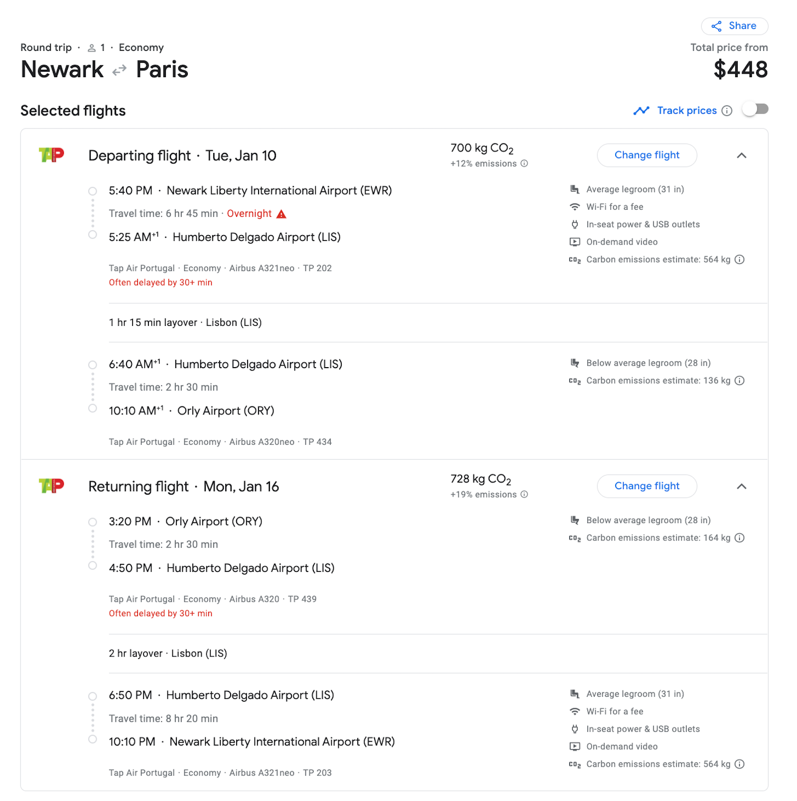 tap booking screenshot