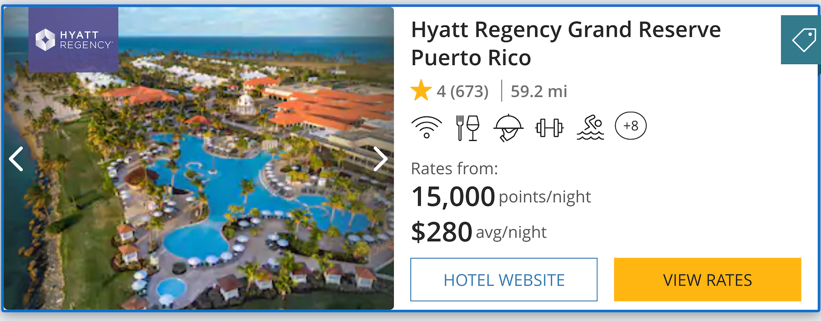 hyatt booking screenshot
