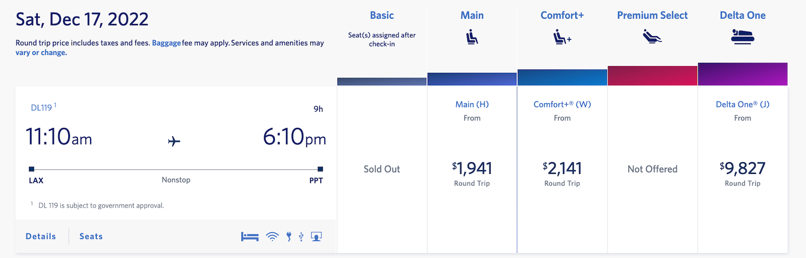 delta booking screenshot