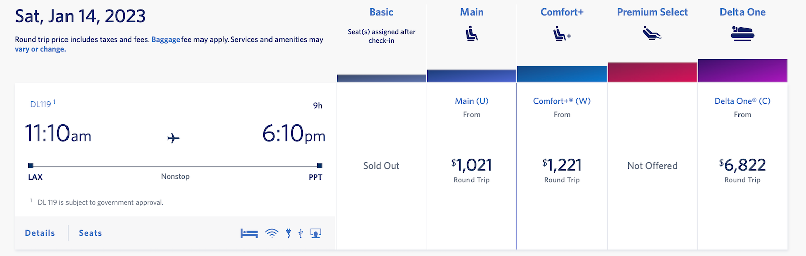 delta booking screenshot