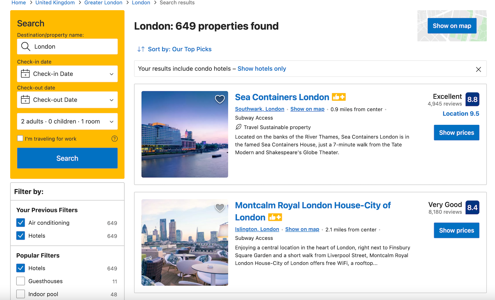 london a/c booking checks