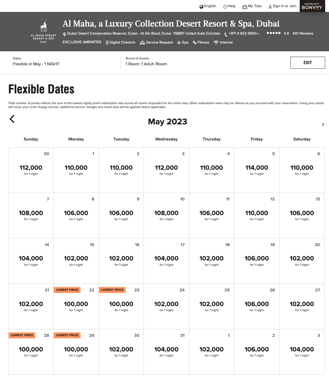 Marriott Al Maha, Dubai availability before login
