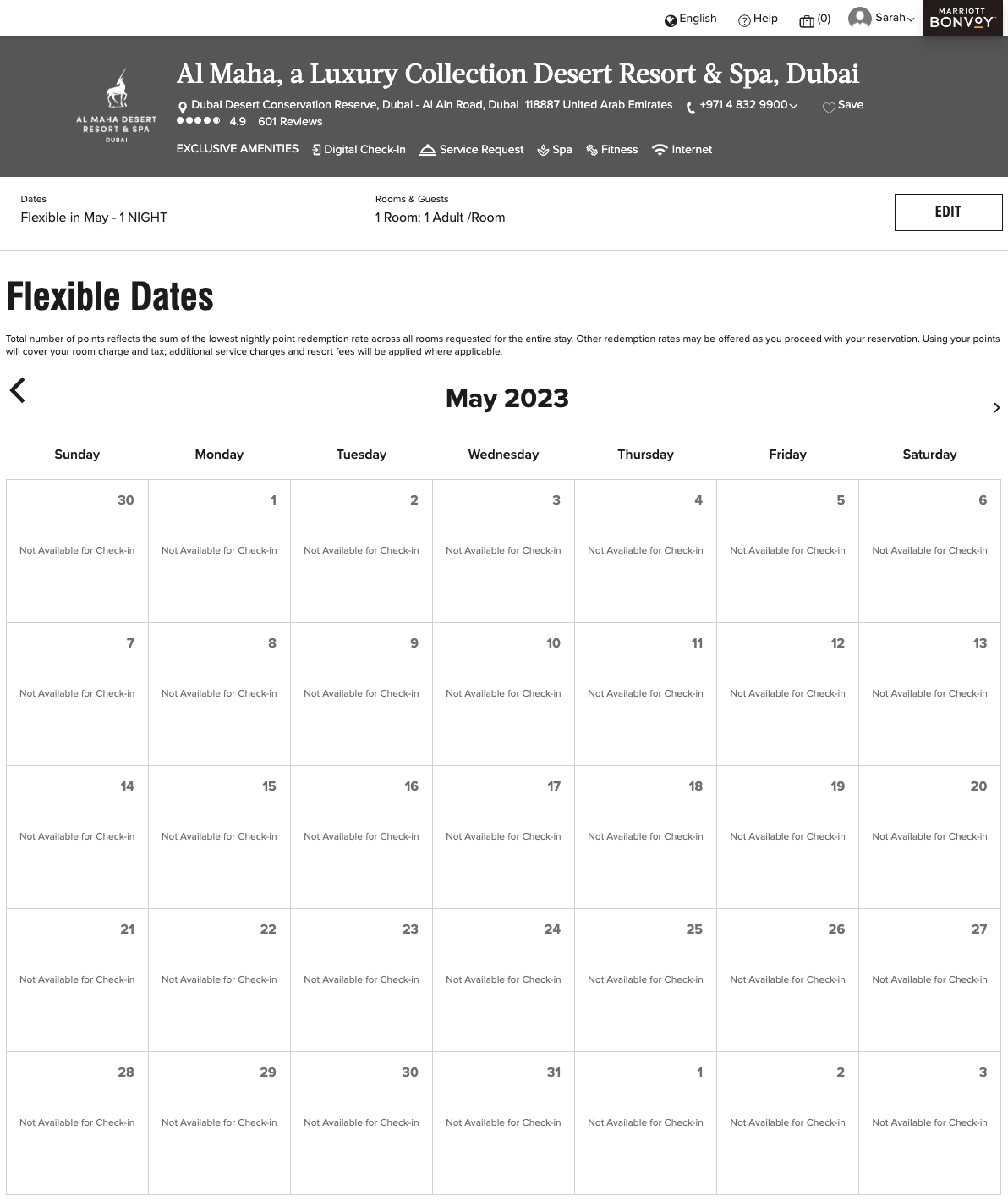 Marriott Al Maha, Dubai availability after login