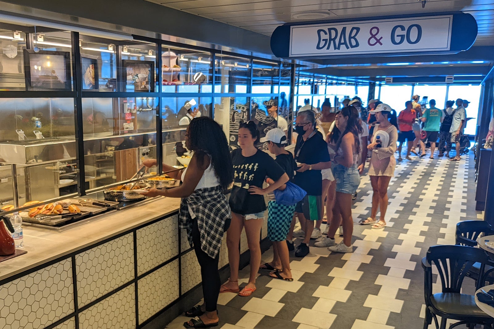 Buffet line on MSC Seashore