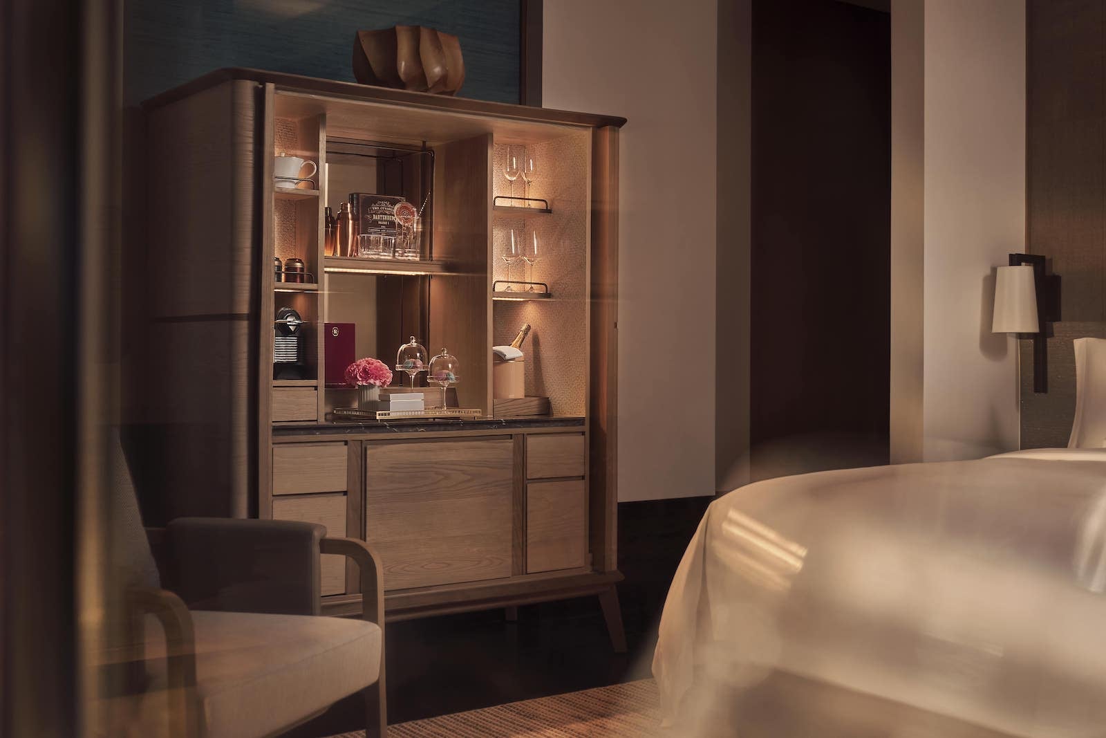 hotel room with minibar