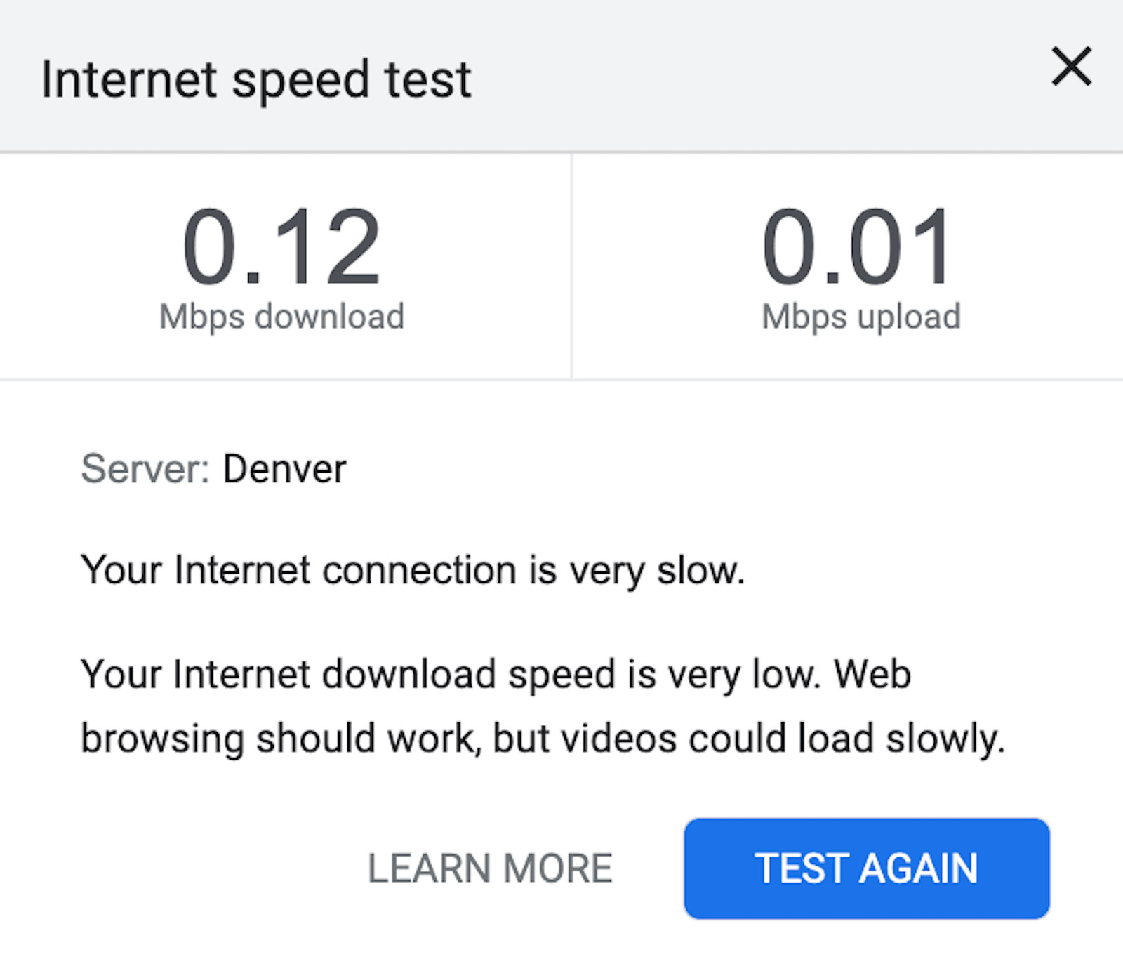 southwest internet speed test