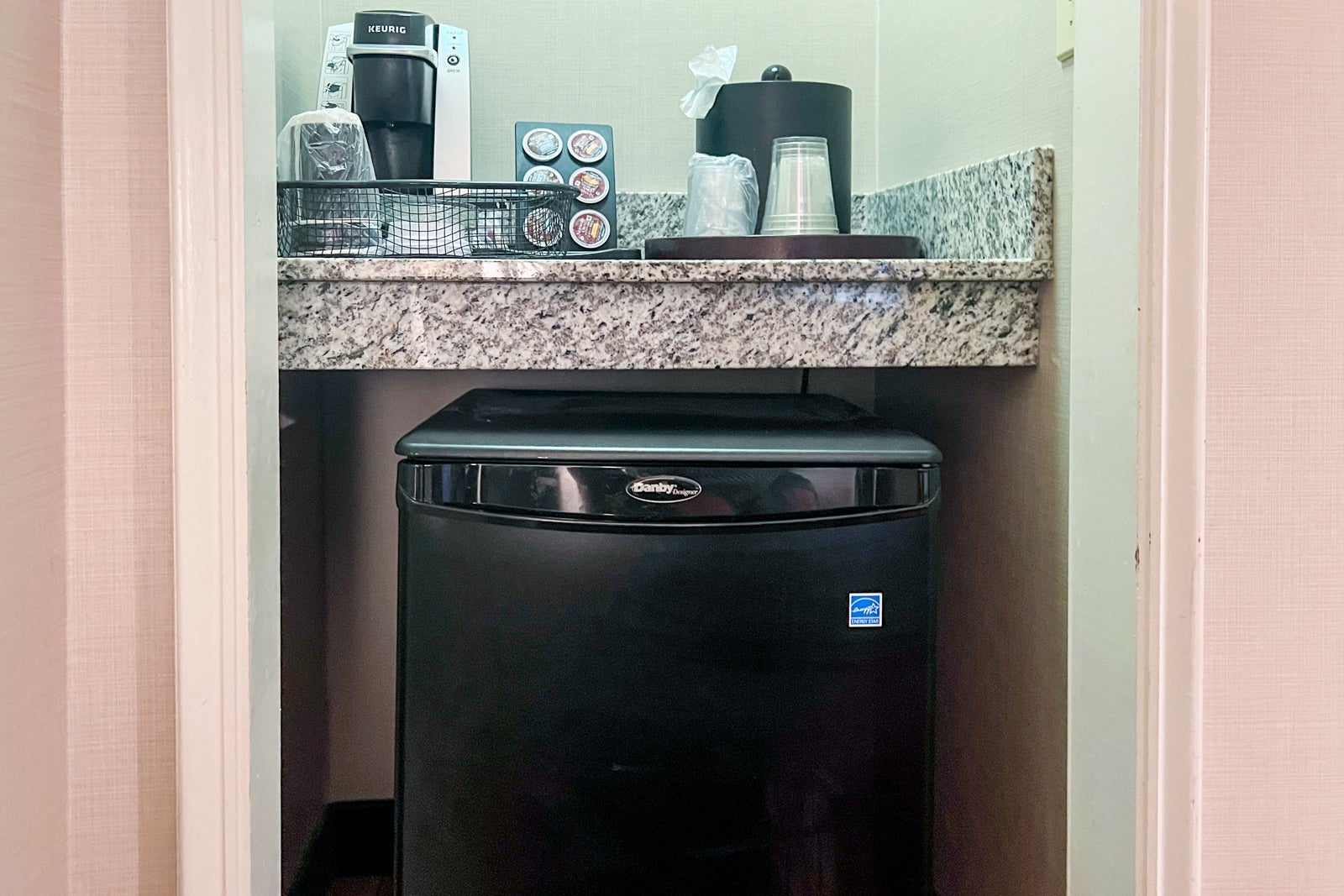 minifridge in room