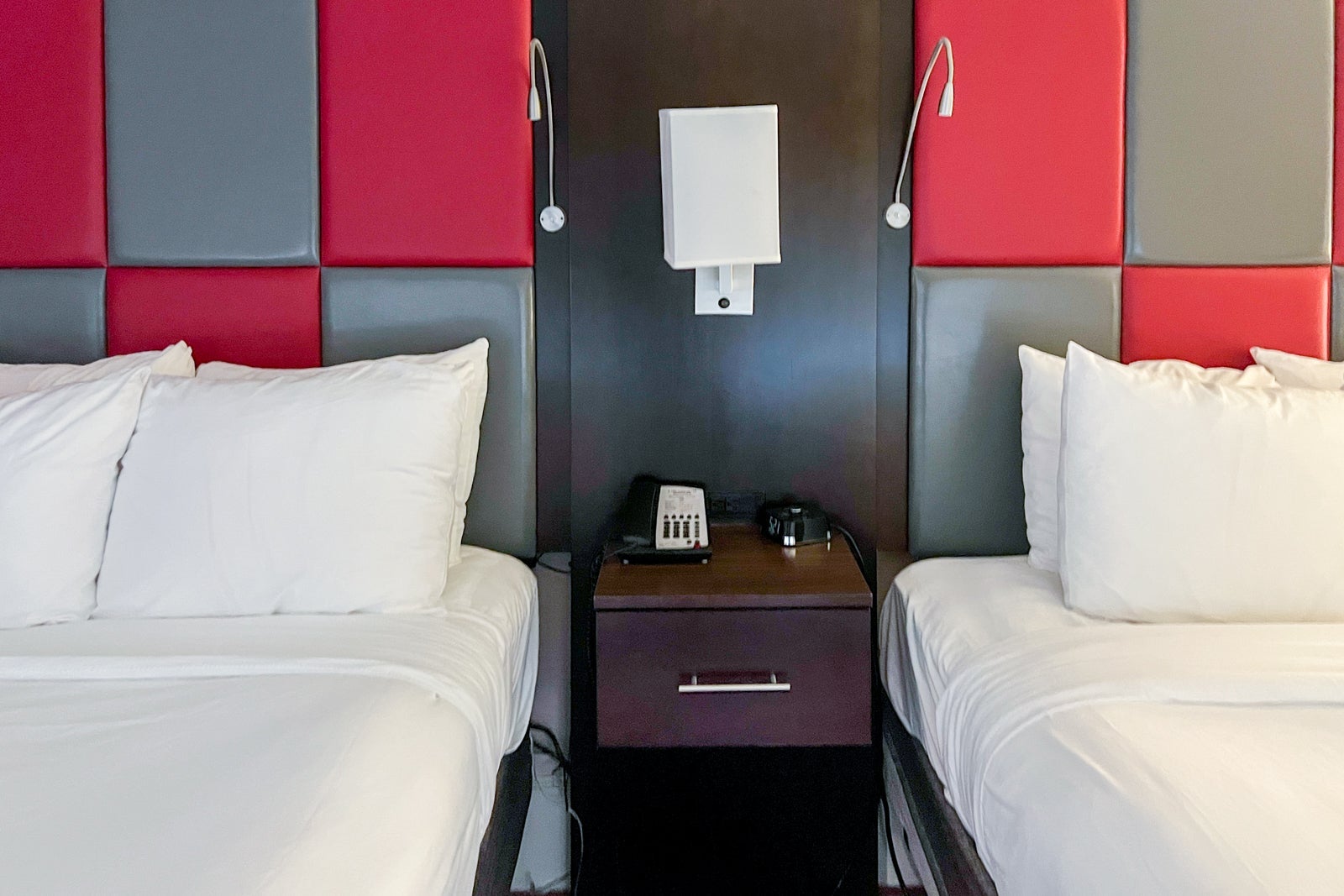 bed in hotel room