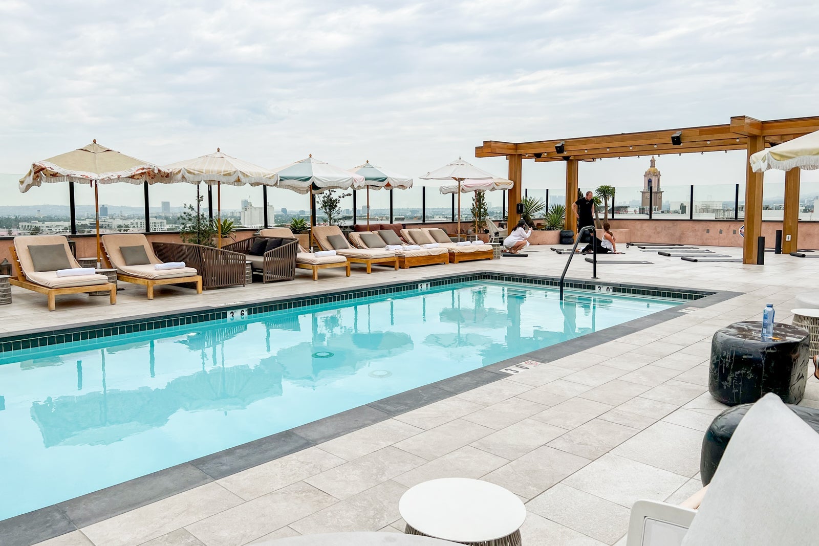 Rooftop pool area