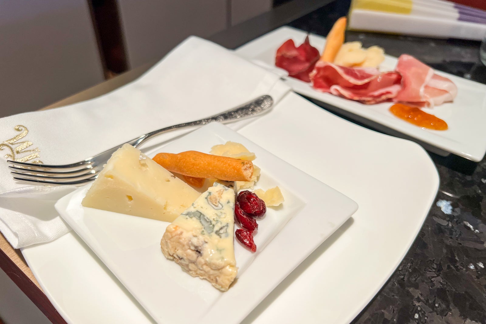 Snacks in concierge lounge