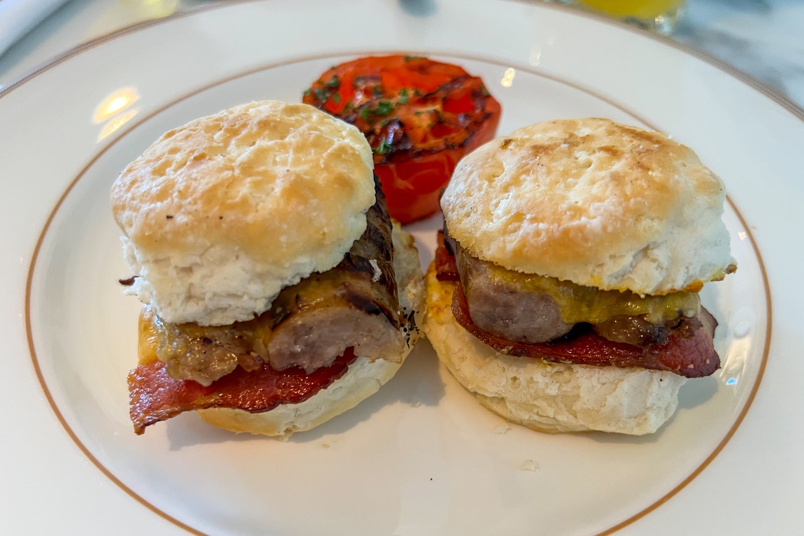 Room service breakfast sandwiches