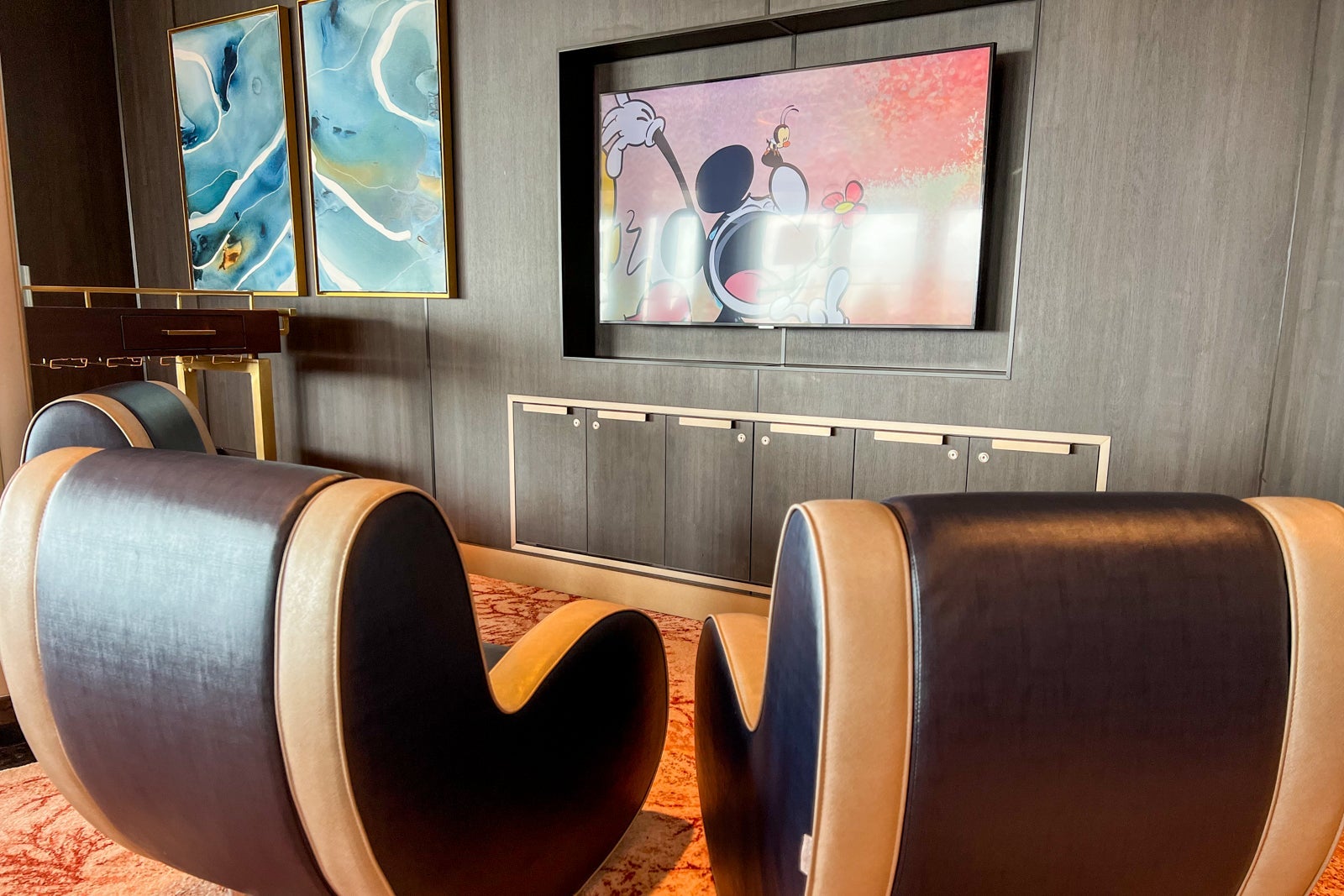 Theater area in concierge lounge