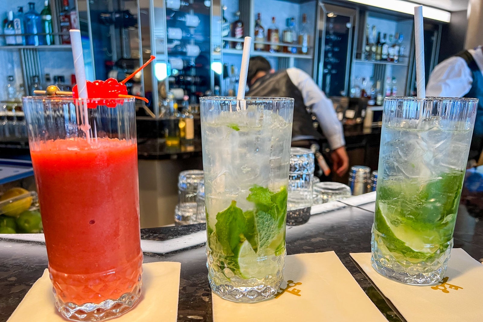 Cocktails in the concierge lounge