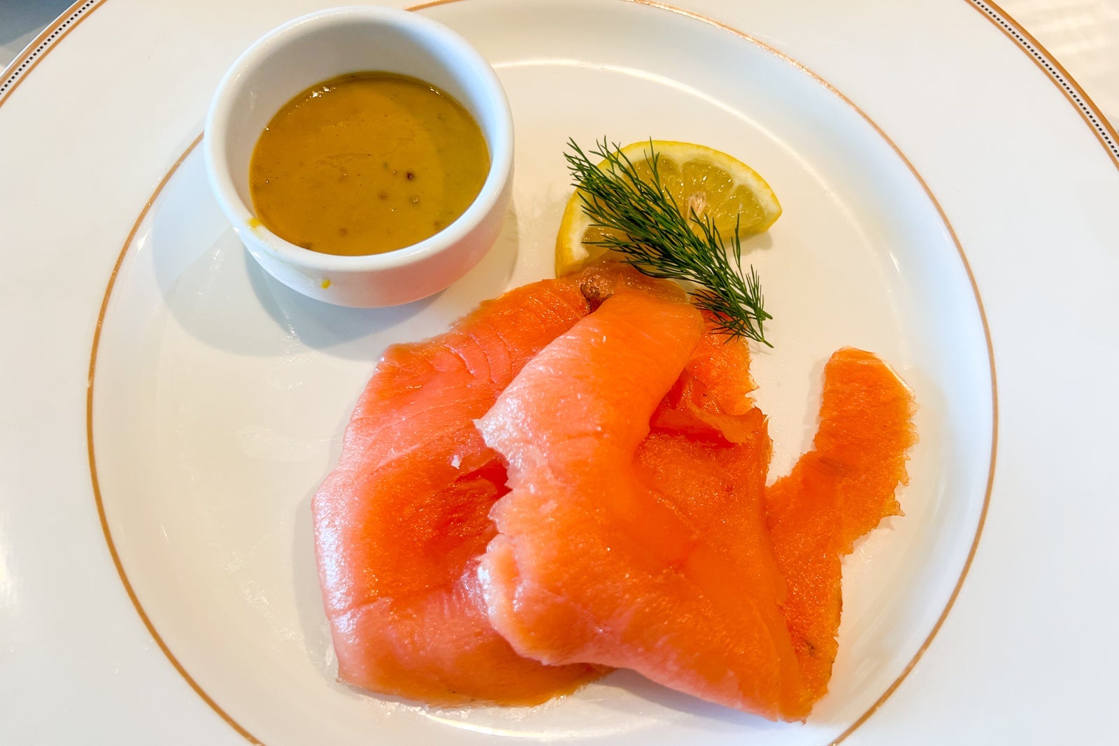 Salmon embarkation-day lunch