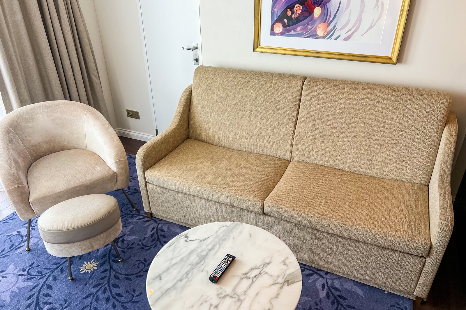 Couch in concierge suite. SUMMER HULL/THE POINTS GUY