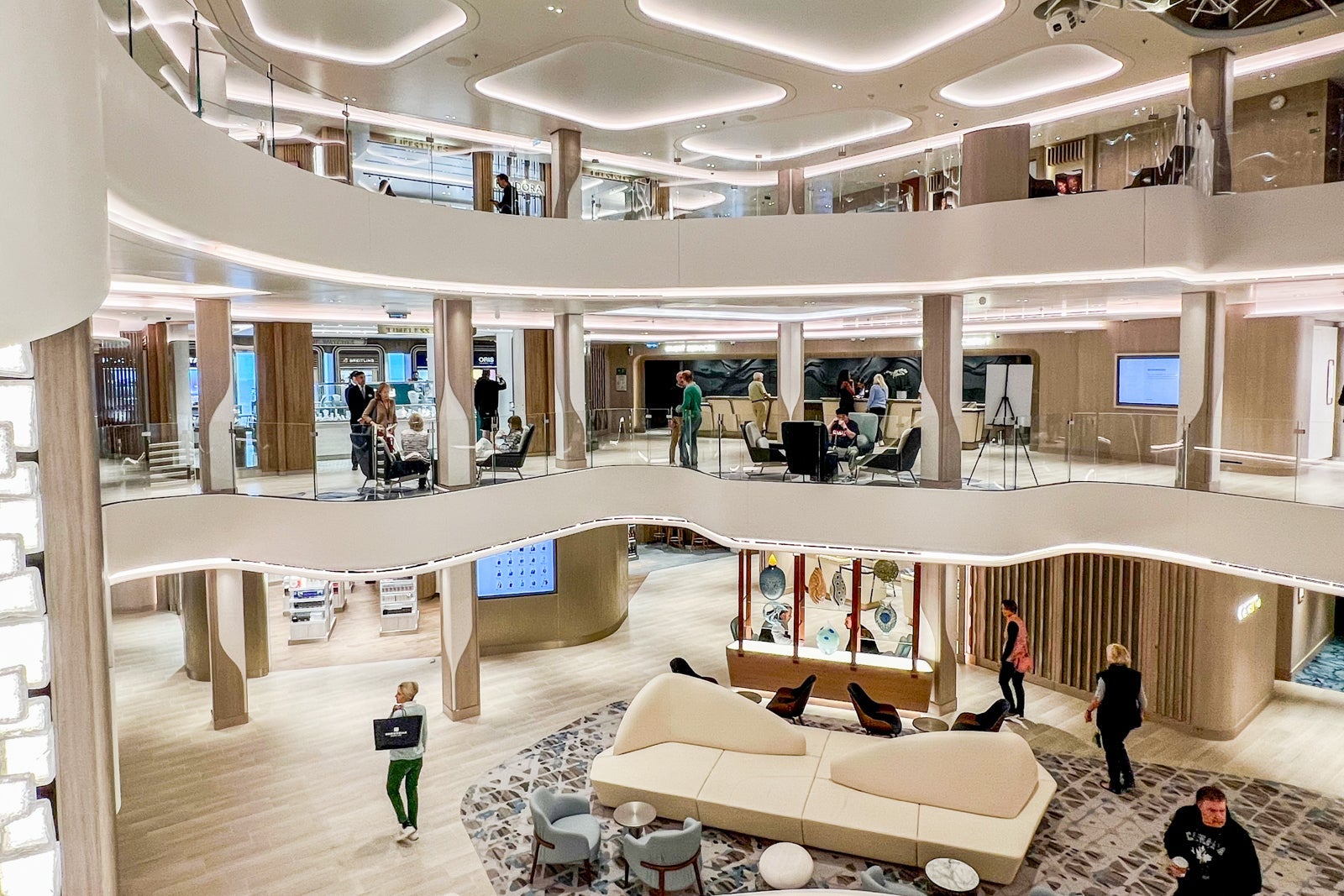 Atrium area on Norwegian Prima cruise ship