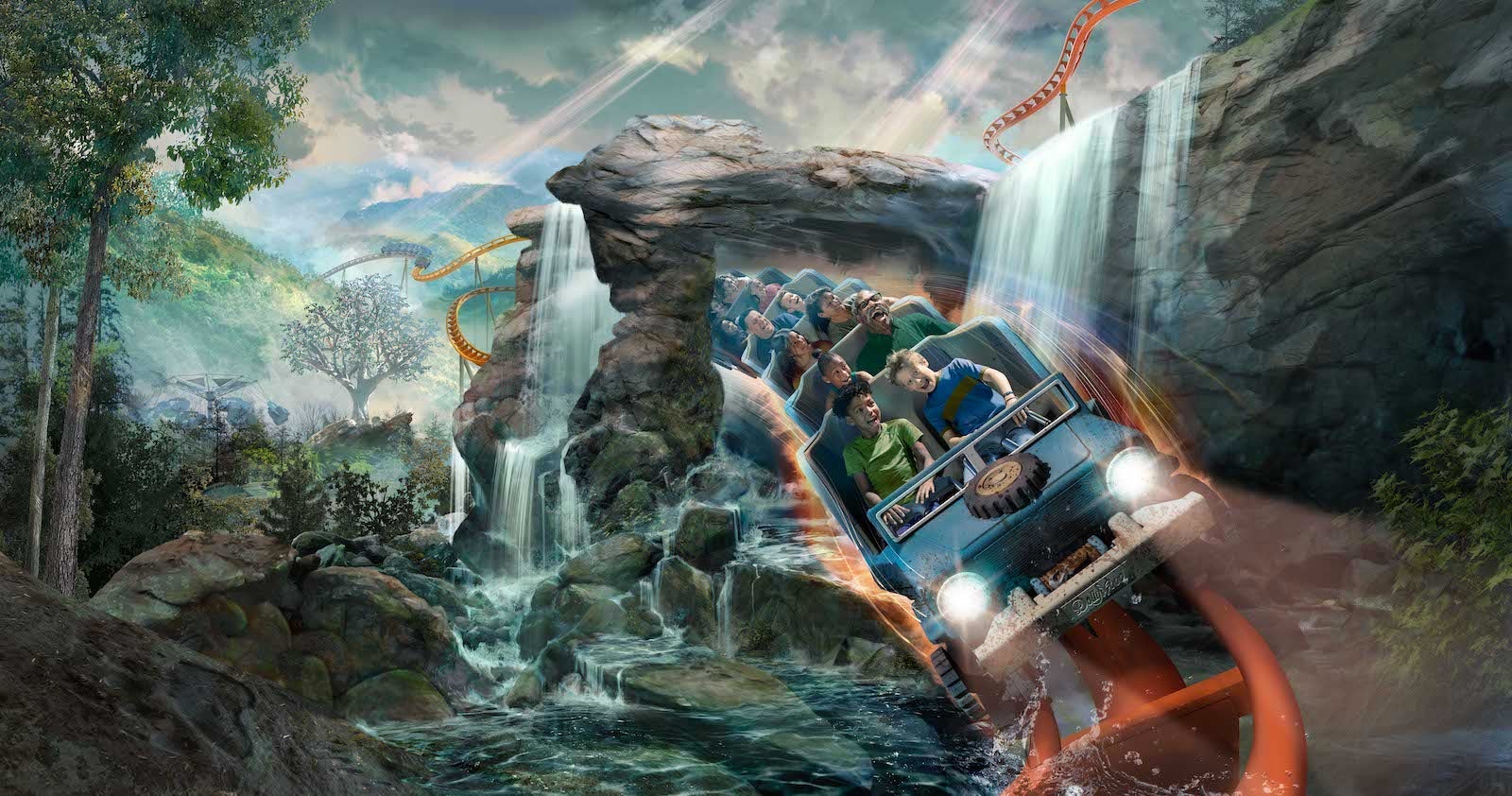 People on new Big Bear Mountain roller coaster