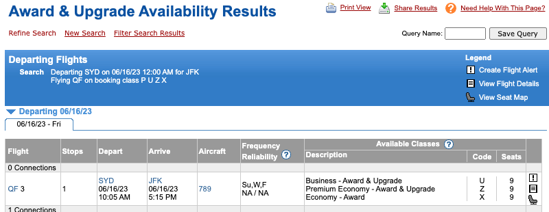 ExpertFlyer JFK-SYD