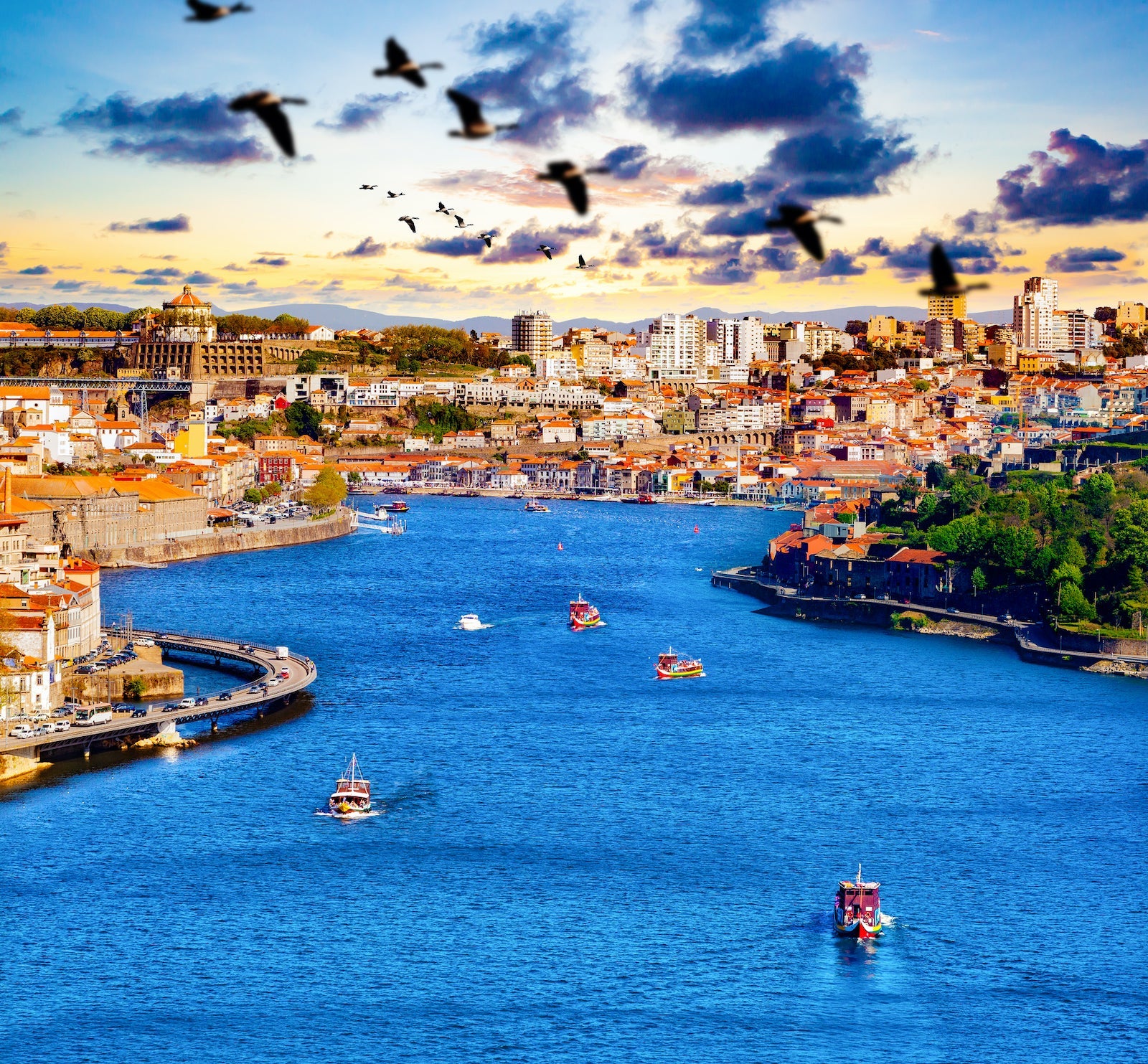 Panoramic view of Old Porto.