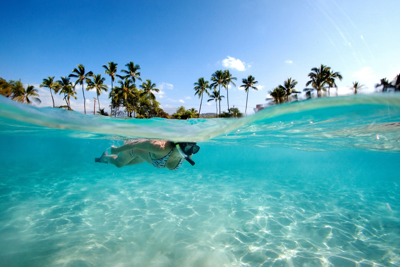 Snorkeler on the Big Island, Hawaii. Near Kona.
