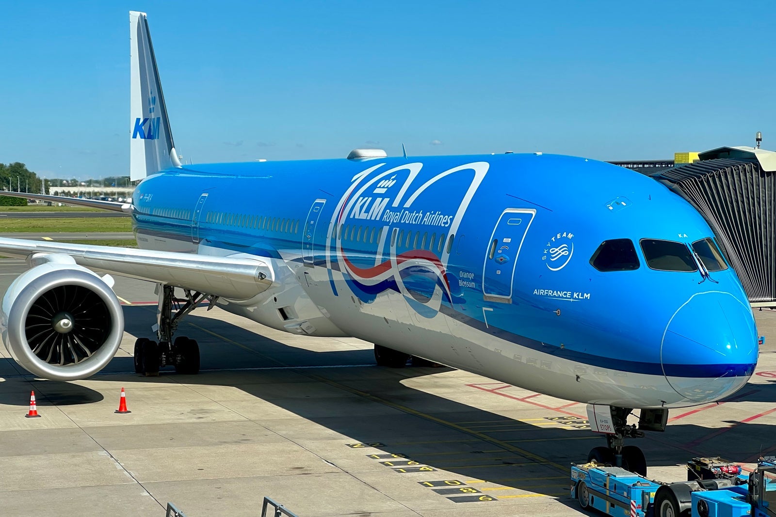 KLM plane at gate