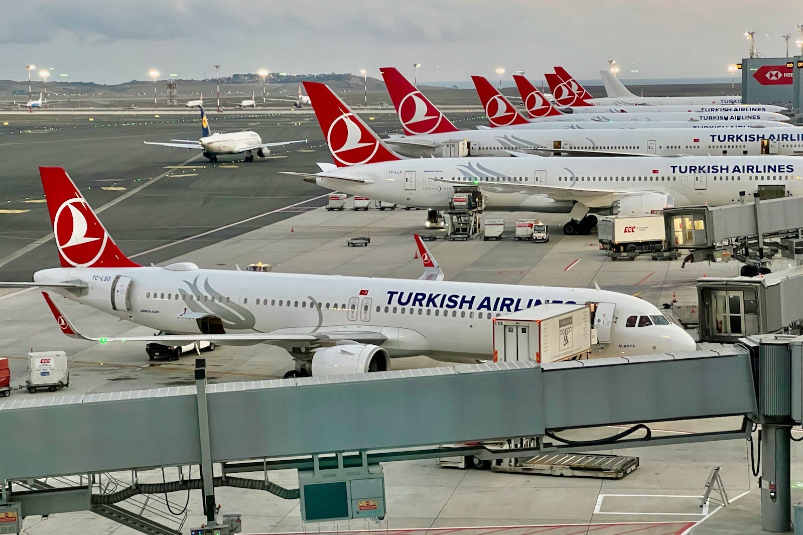 Turkish planes at Istanbul airport