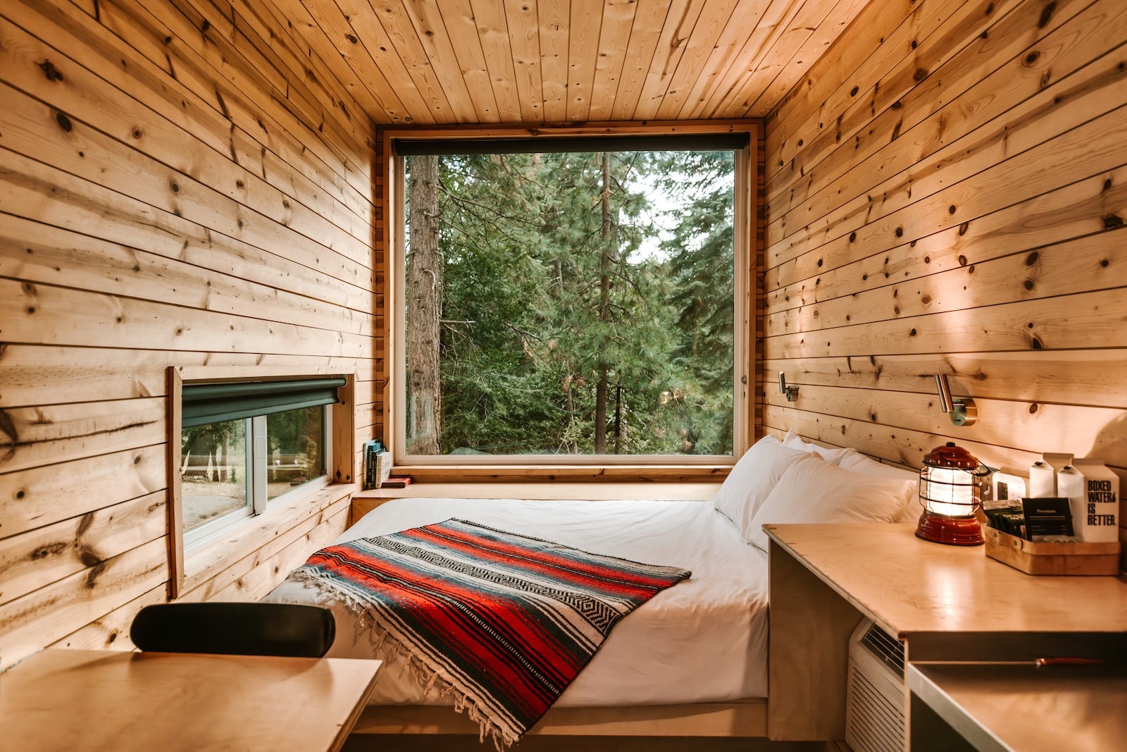 cabin with a view of the woods