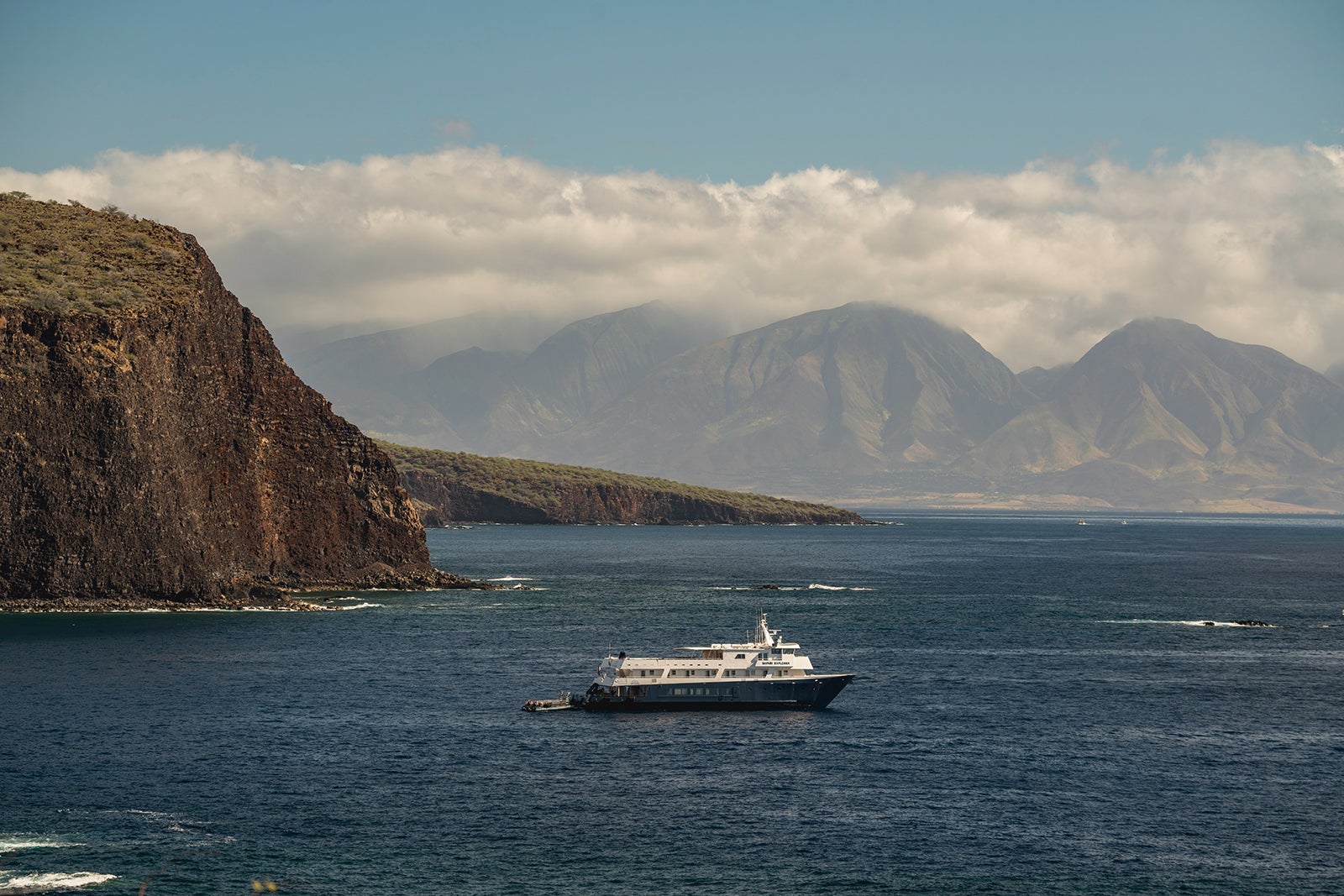 Safari Explorer cruise ship off the coast of Maui.
