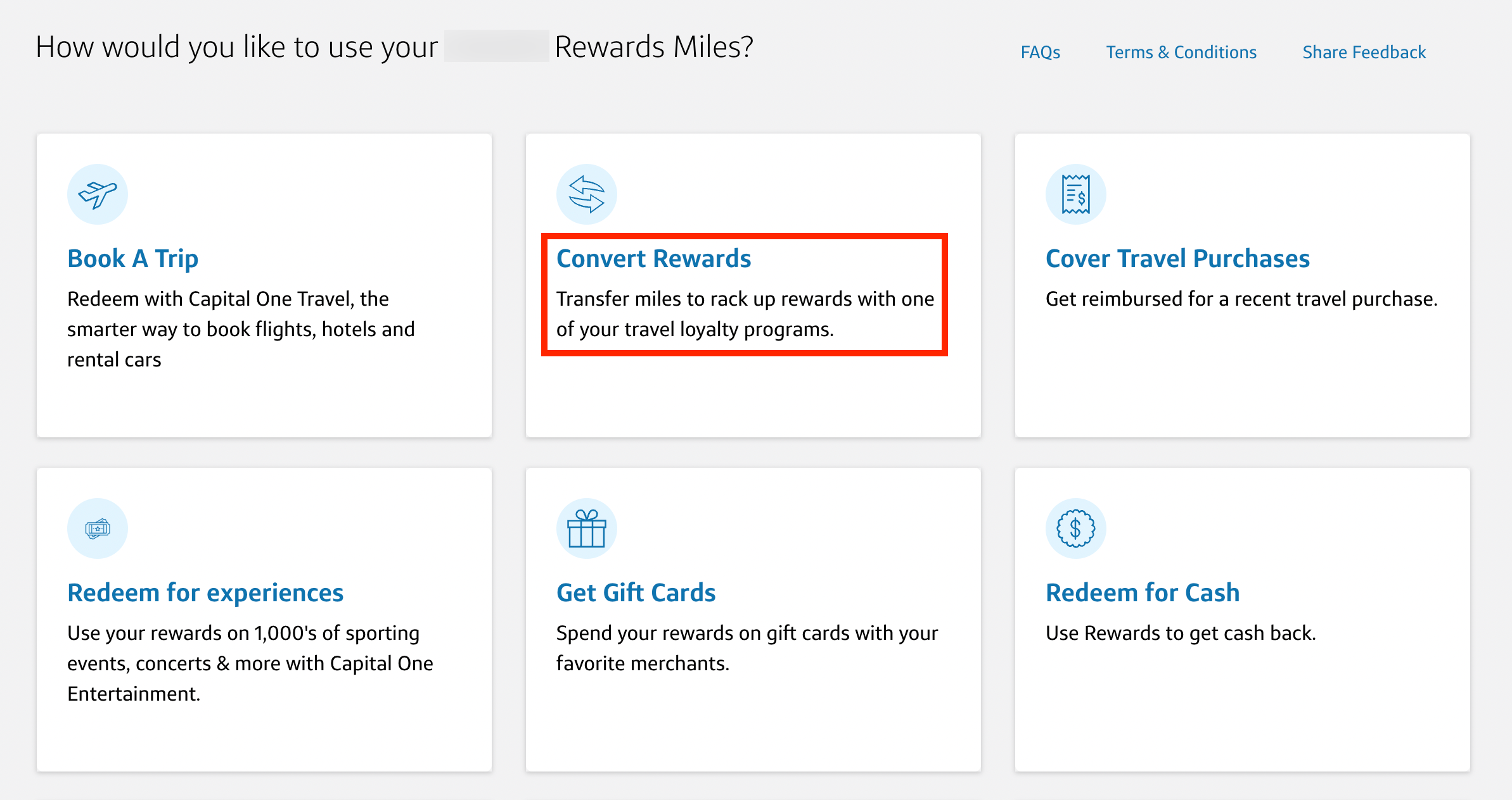Some of the options for using Capital One miles