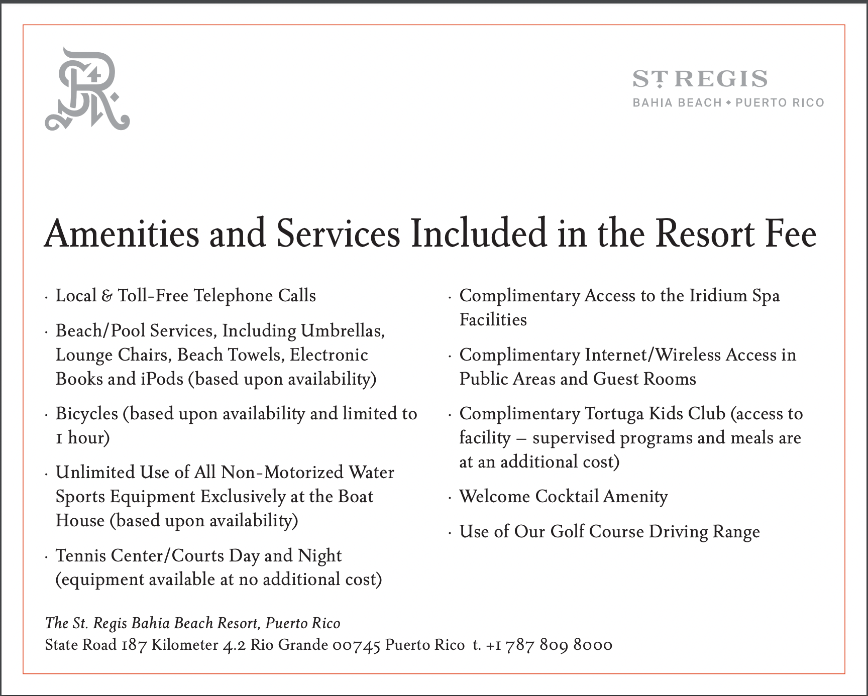 The St. Regis Bahia Beach Resort fee
