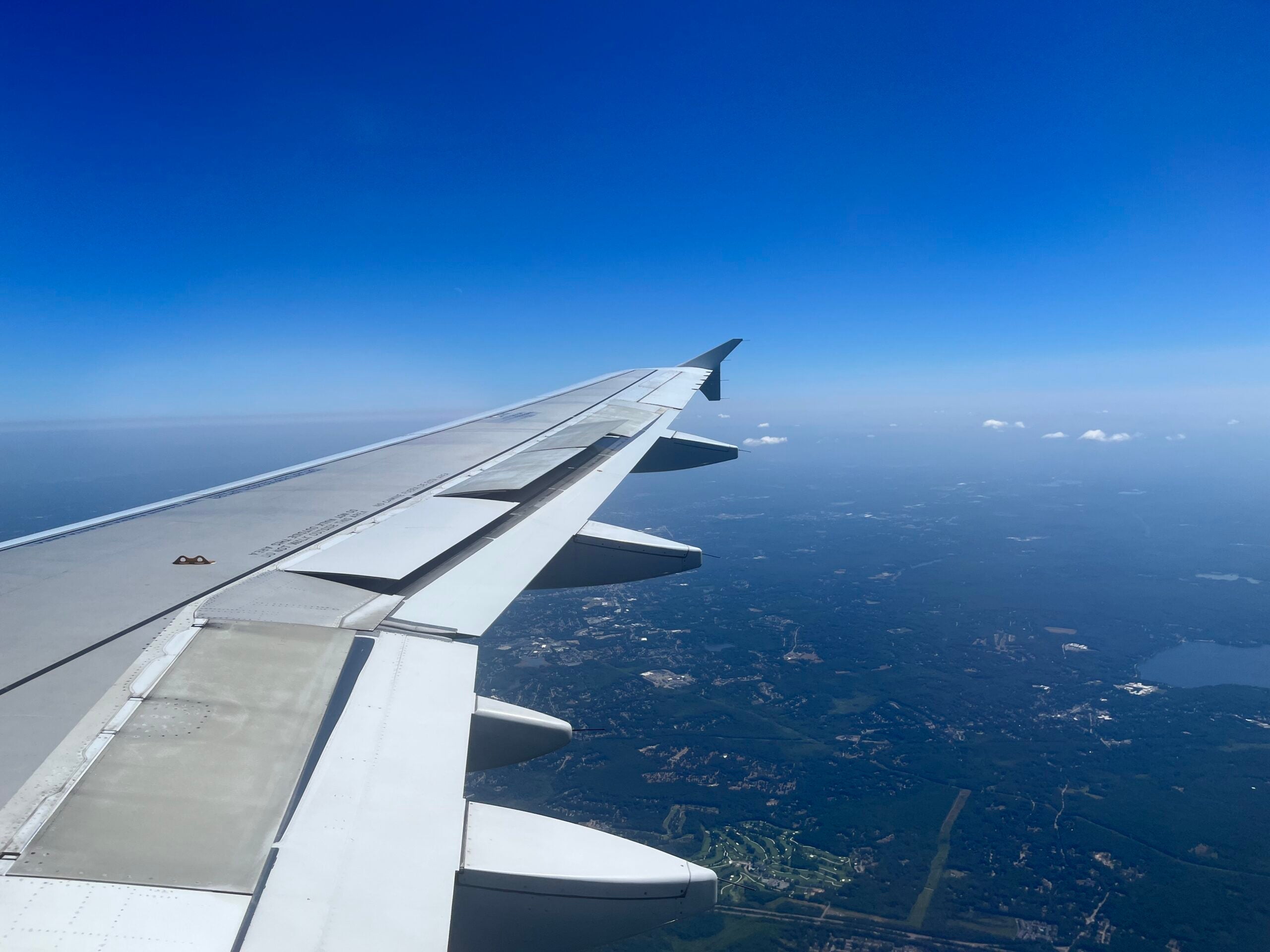 flying under a blue sky