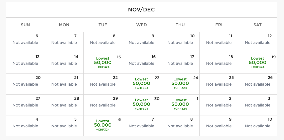 ZRH to JFK Delta One award space