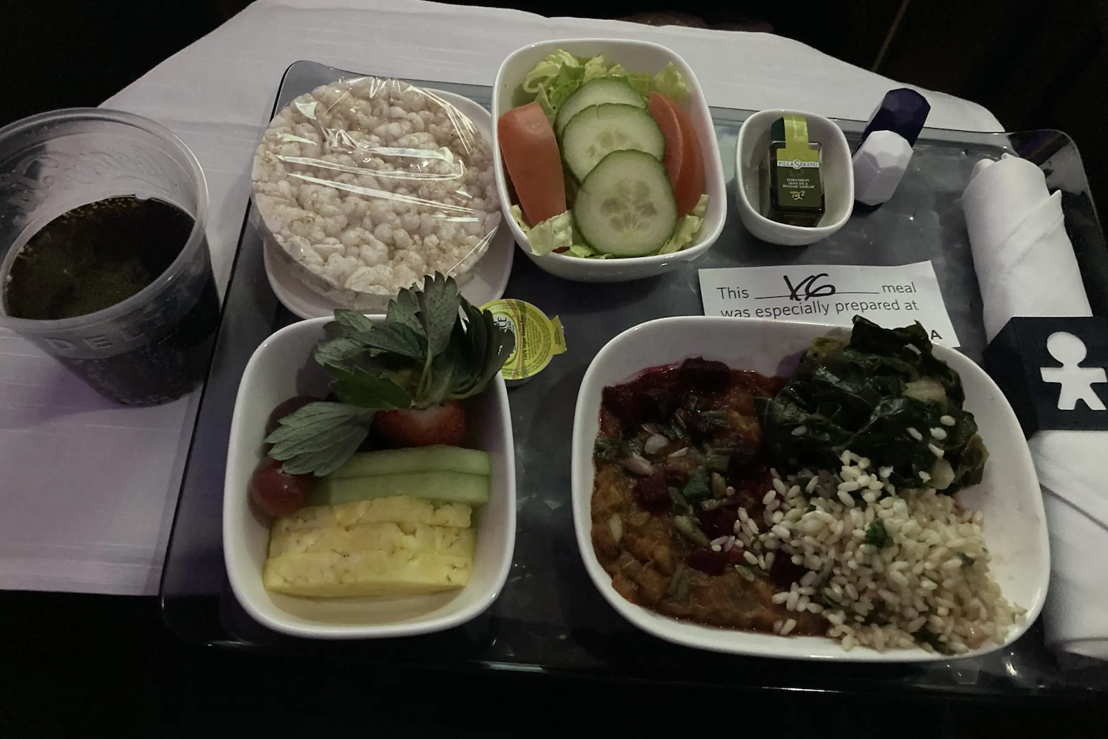 Delta Air Lines vegan meal