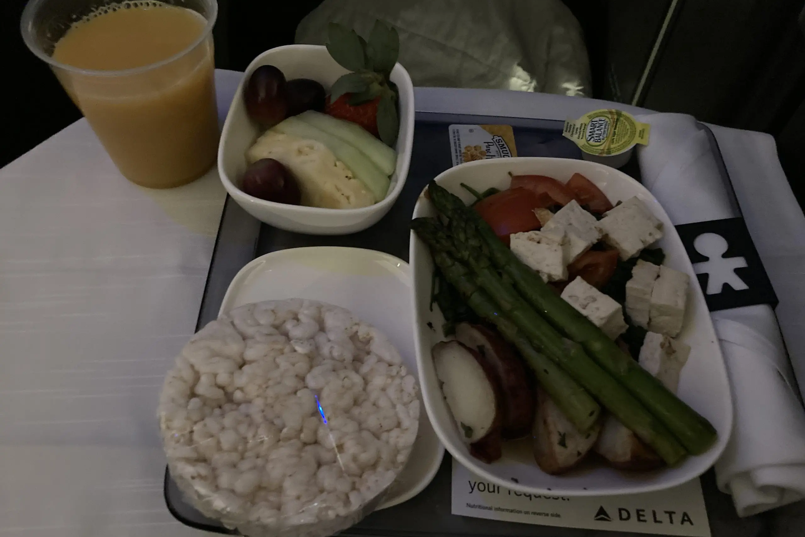 Delta Air Lines vegan meal