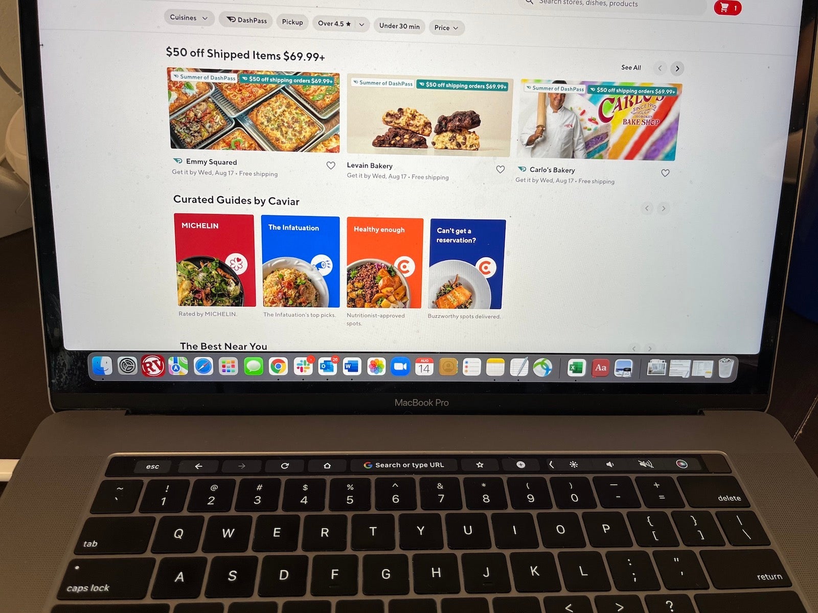doordash on laptop screen